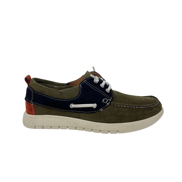 Neo Boat Shoes In Suede - Green