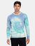 Tie Dye Crewneck Cashmere Sweater - Swirl Blue & Purp