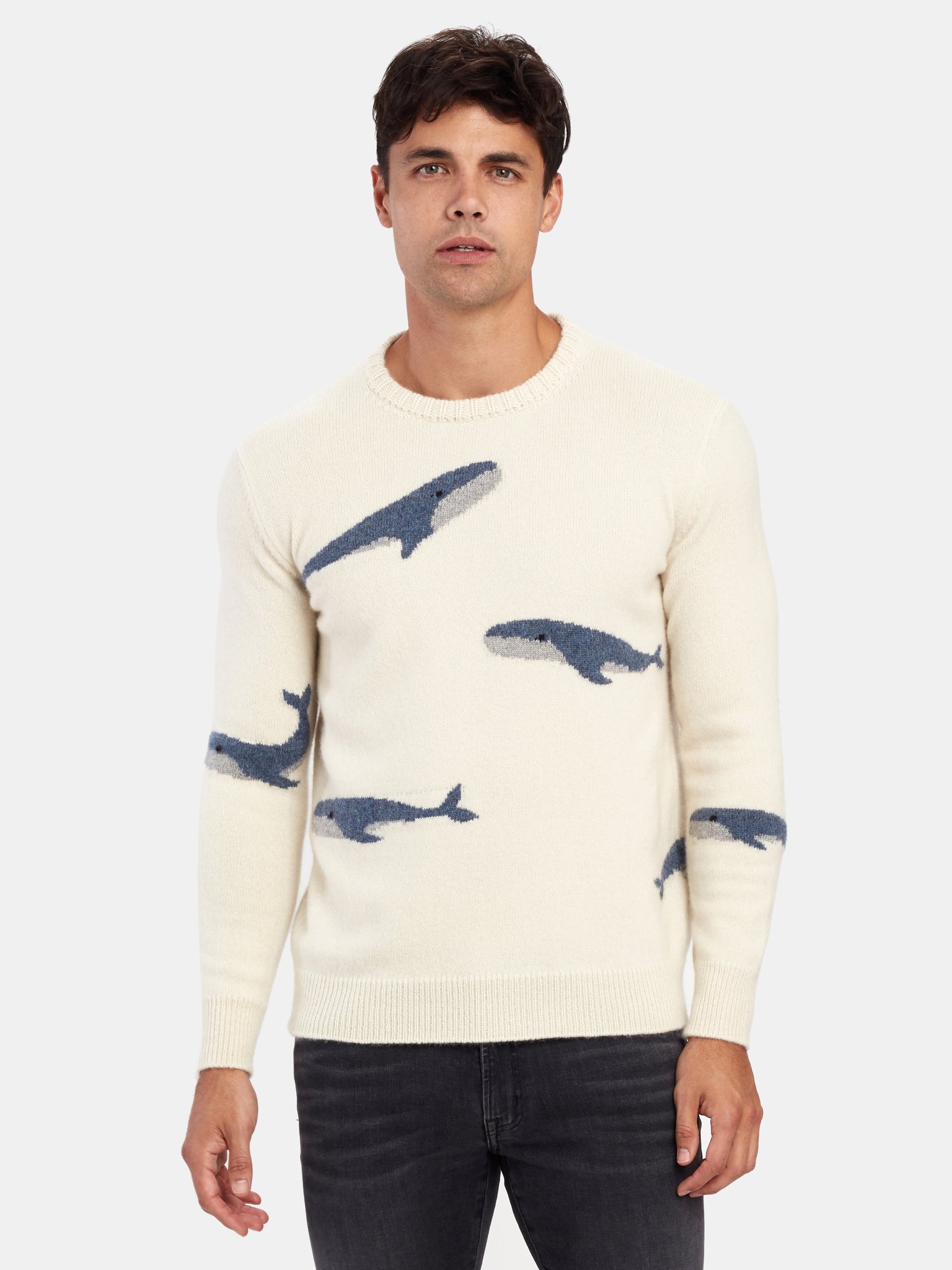 Harden Whale Crewneck Cashmere Sweater | Verishop