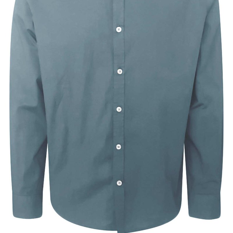 Haris Cotton Cotton Basic Long-sleeved Shirt In Grey