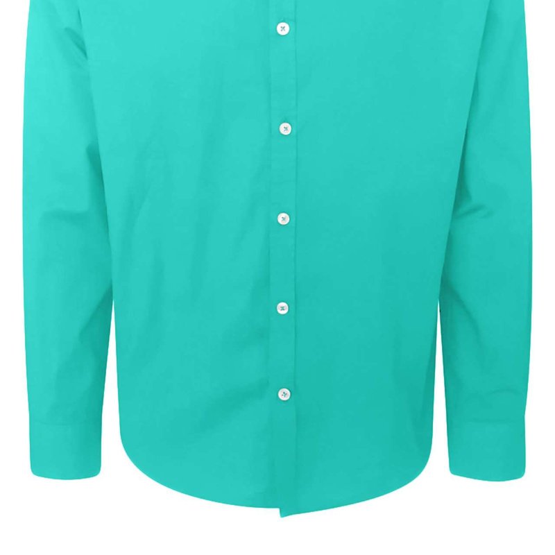 Haris Cotton Cotton Basic Long-sleeved Shirt In Green