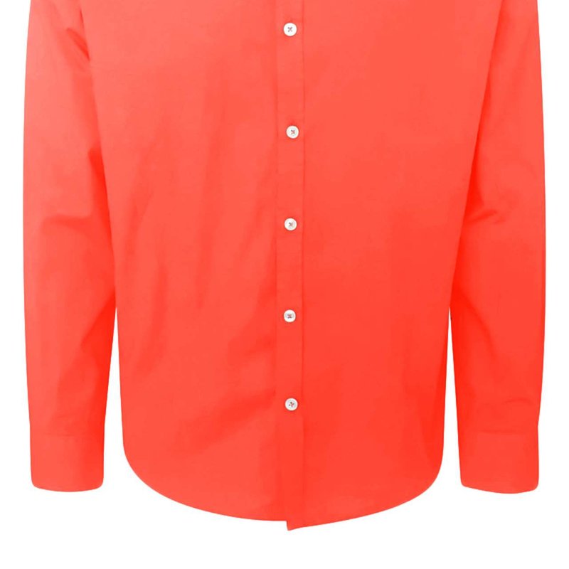 Haris Cotton Cotton Basic Long-sleeved Shirt In Orange