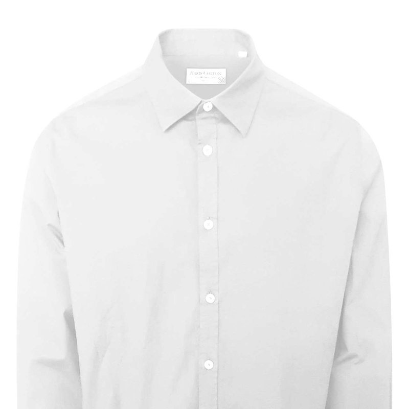 Haris Cotton Cotton Basic Long-sleeved Shirt In White