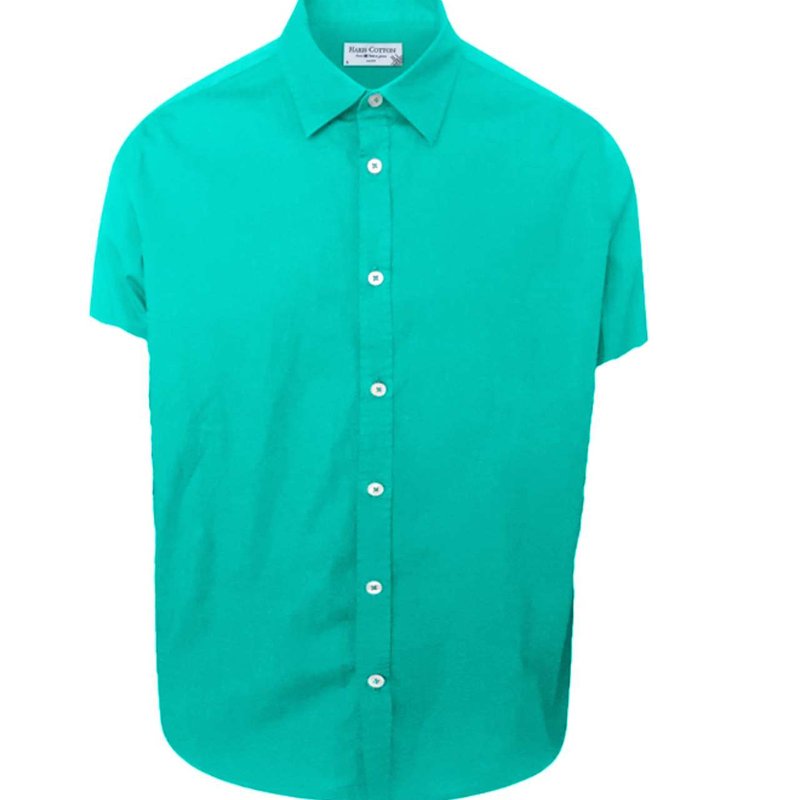 Haris Cotton Cotton Basic Short Sleeved Shirt In Green