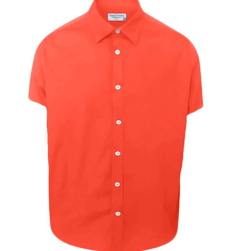 Haris Cotton Cotton Basic Short Sleeved Shirt In Orange