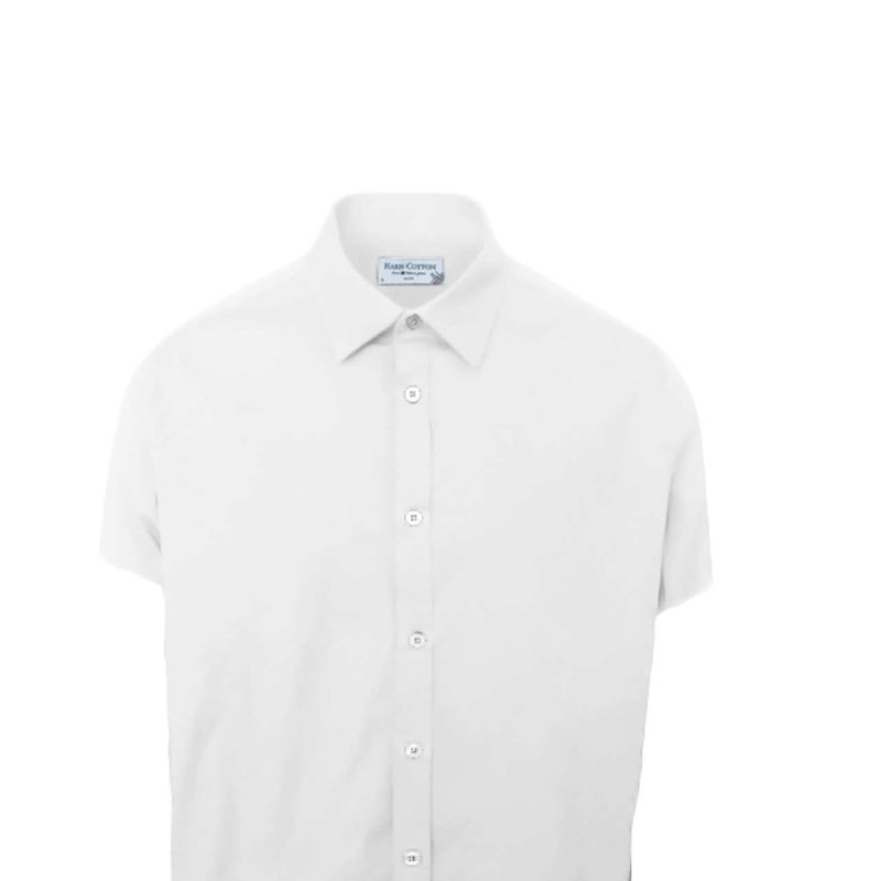 Haris Cotton Cotton Basic Short Sleeved Shirt In White
