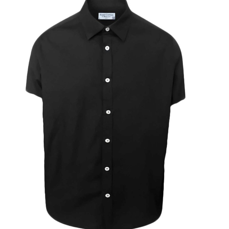 Haris Cotton Cotton Basic Short Sleeved Shirt In Black