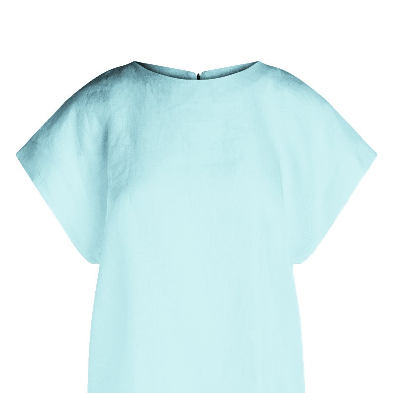 Shop Haris Cotton Linen T-shirt With High Neck In Pink