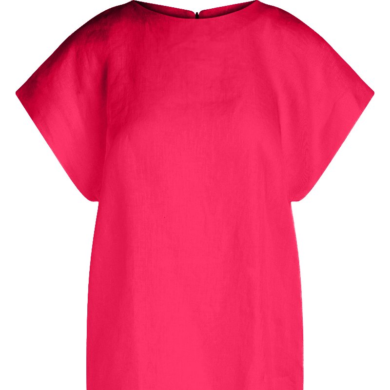 Haris Cotton Linen T-shirt With High Neck In Pink