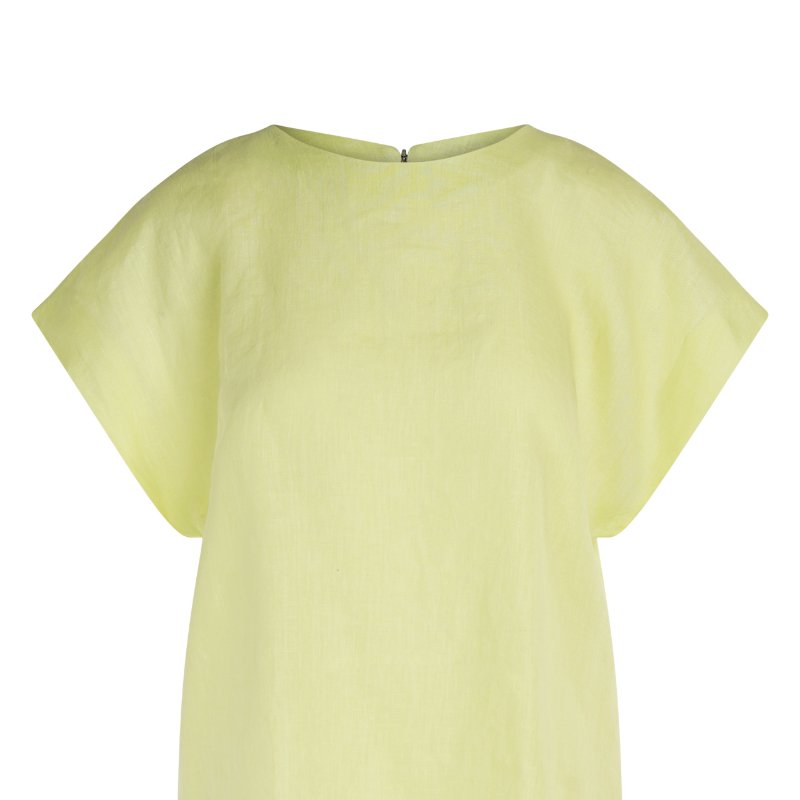 Haris Cotton Linen T-shirt With High Neck In Yellow