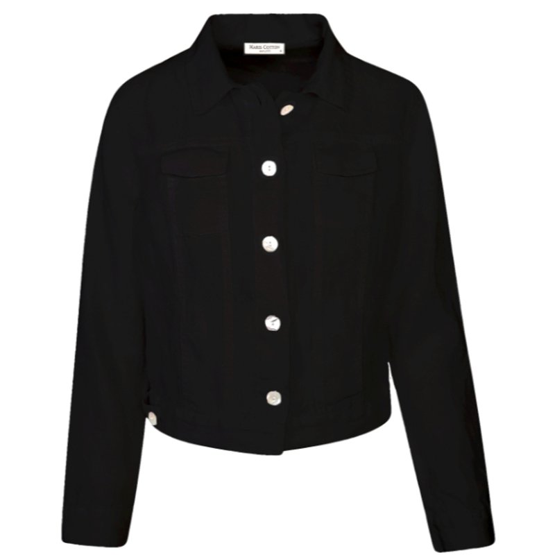 Haris Cotton Long Sleeved Linen Jacket In Black