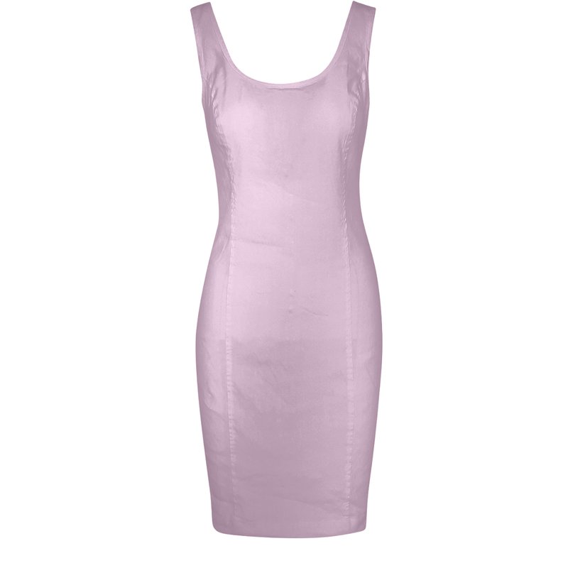 Haris Cotton Sleeveless Jersey Linen Blend Stretch Dress In Purple