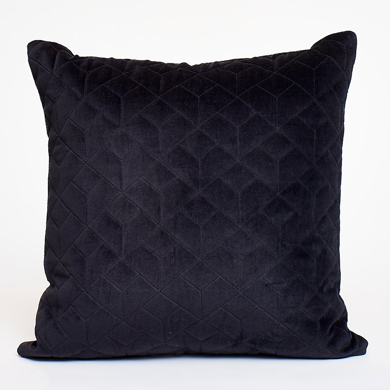 Harkaari Geometric Cross Stitch Throw Pillow In Black