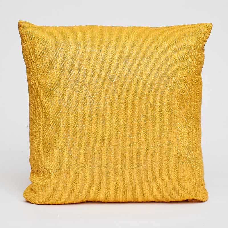 Shop Harkaari Lurex Cotton Throw Pillow In Yellow
