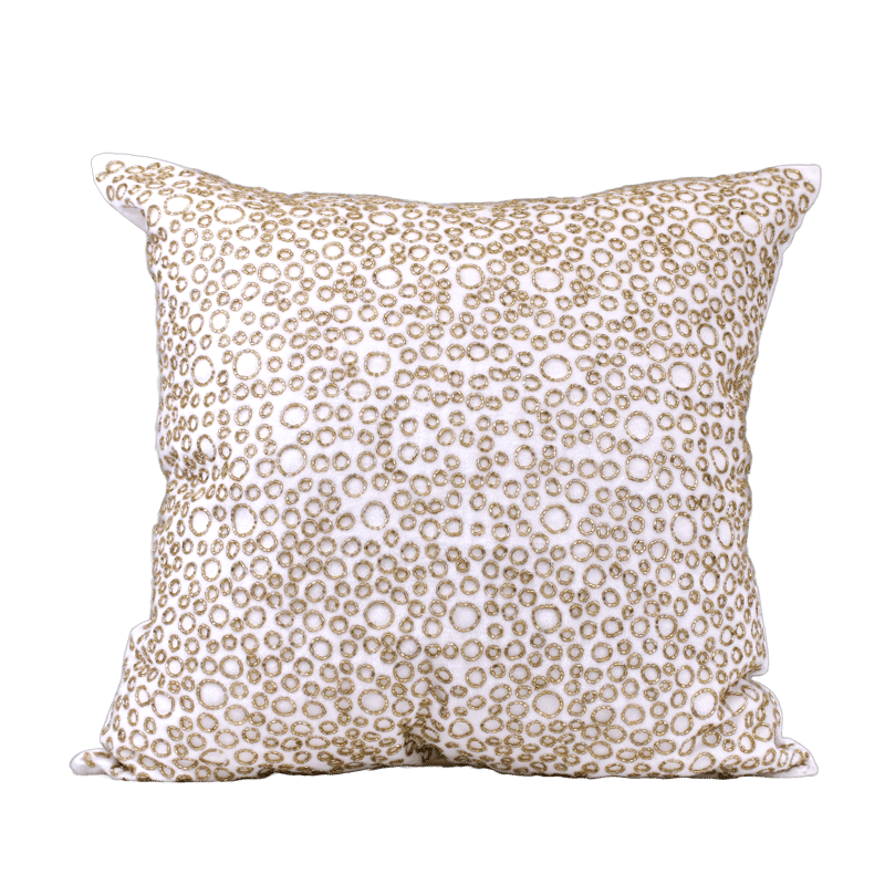 Harkaari Luxury Hand Beaded Velvet Holiday Pillow In White