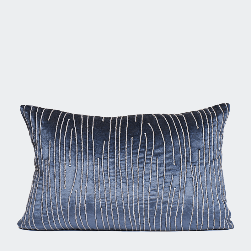 Harkaari Rope Line Design Throw Pillow In Blue