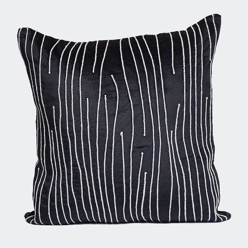 Harkaari Rope Line Design Throw Pillow In Black