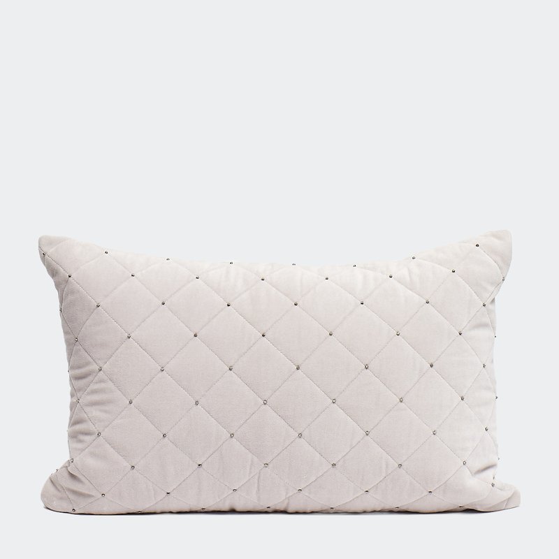 Shop Harkaari Square Point Bead Design Lumbar Throw Pillow In Grey