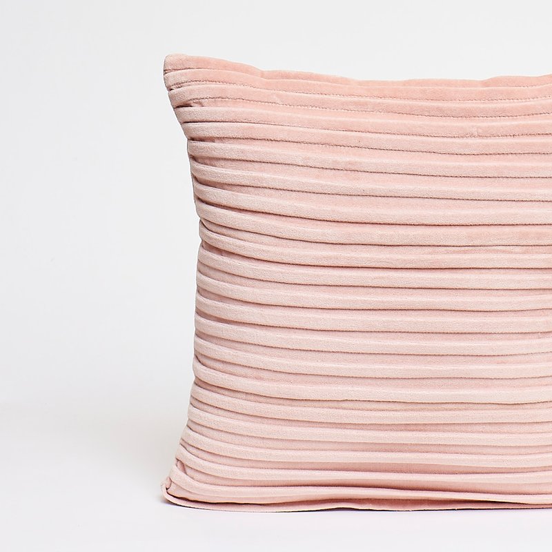 Harkaari Peach Thin Pleated Throw Pillow In Pink