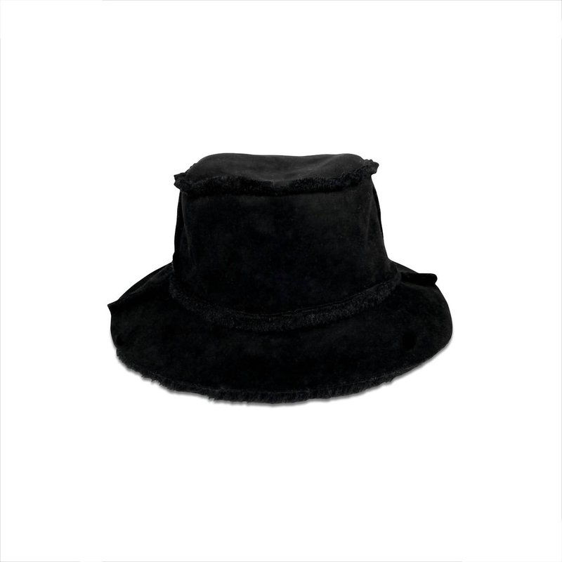 Shop Hat Attack Faux Shearling Bucket Hat In Black