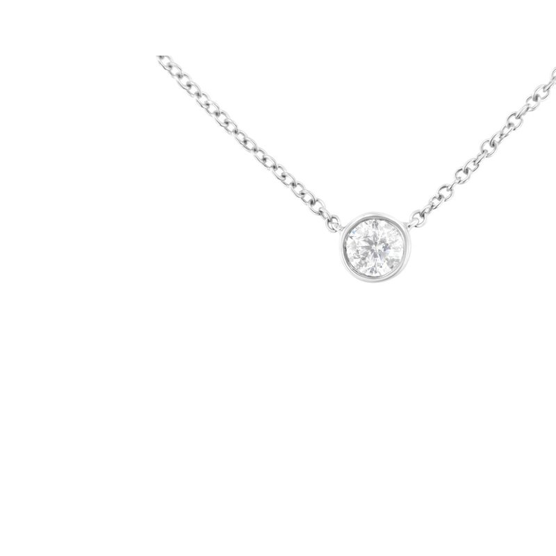 Haus Of Brilliance 10k Gold 0.25 Carat Diamond Classic Bezel-set Solitaire Pendant Necklace With 16"-18" Adjustable Cha In White