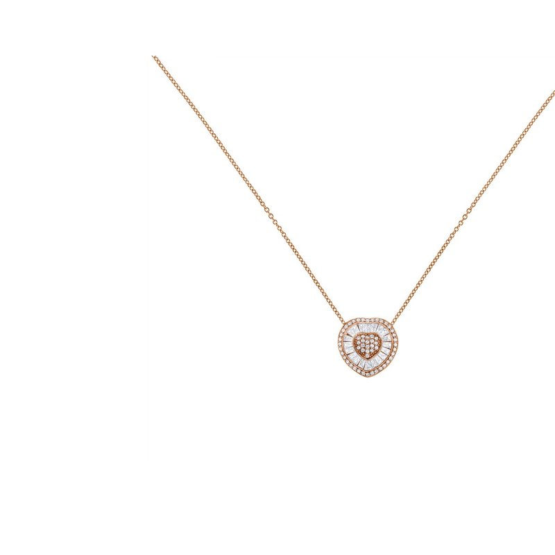 Shop Haus Of Brilliance 10k Rose Gold 1/2 Cttw, Diamond Heart Pendant Necklace In Pink