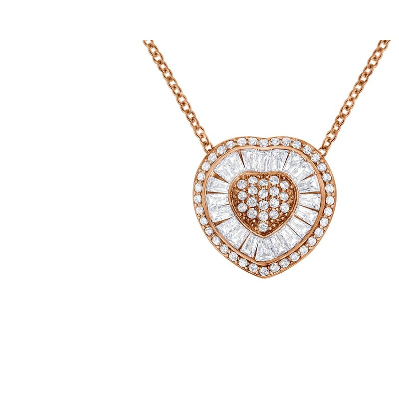 Haus Of Brilliance 10k Rose Gold 1/2 Cttw, Diamond Heart Pendant Necklace In Pink