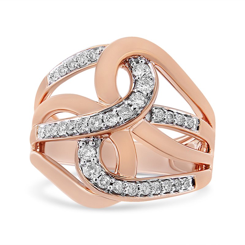 Haus Of Brilliance 10k Rose Gold 1/2 Cttw Round-cut Diamond Intertwined Multi-loop Cocktail Ring