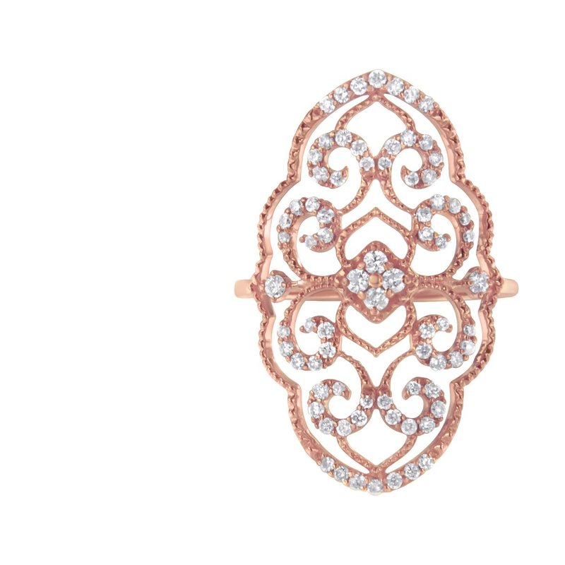 Haus Of Brilliance 10k Rose Gold Diamond Cocktail Ring In Pink