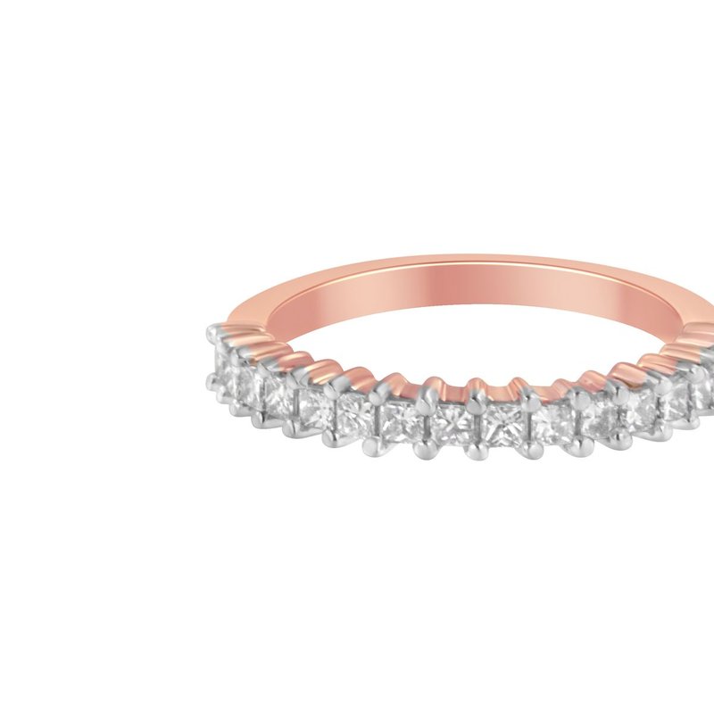Haus Of Brilliance 10k Rose Gold Flashed .925 Sterling Silver Diamond Band Ring In Pink