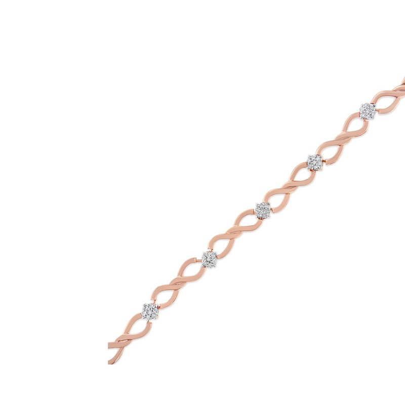 Shop Haus Of Brilliance 10k Rose Gold Plated .925 Sterling Silver 1/2 Cttw Diamond Infinity Link Tennis Bracelet