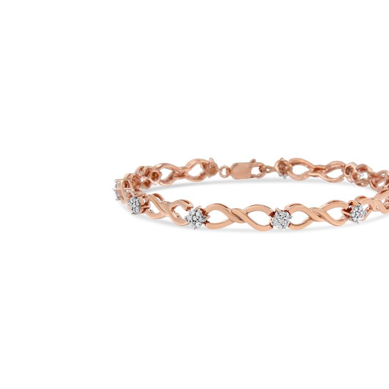 Haus Of Brilliance 10k Rose Gold Plated .925 Sterling Silver 1/2 Cttw Diamond Infinity Link Tennis Bracelet