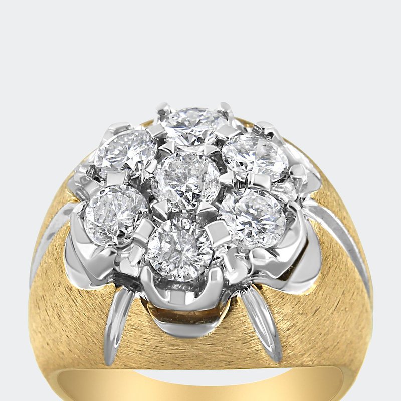 Haus Of Brilliance 10k Two-toned Round Baguette Diamond Cluster Ring In White