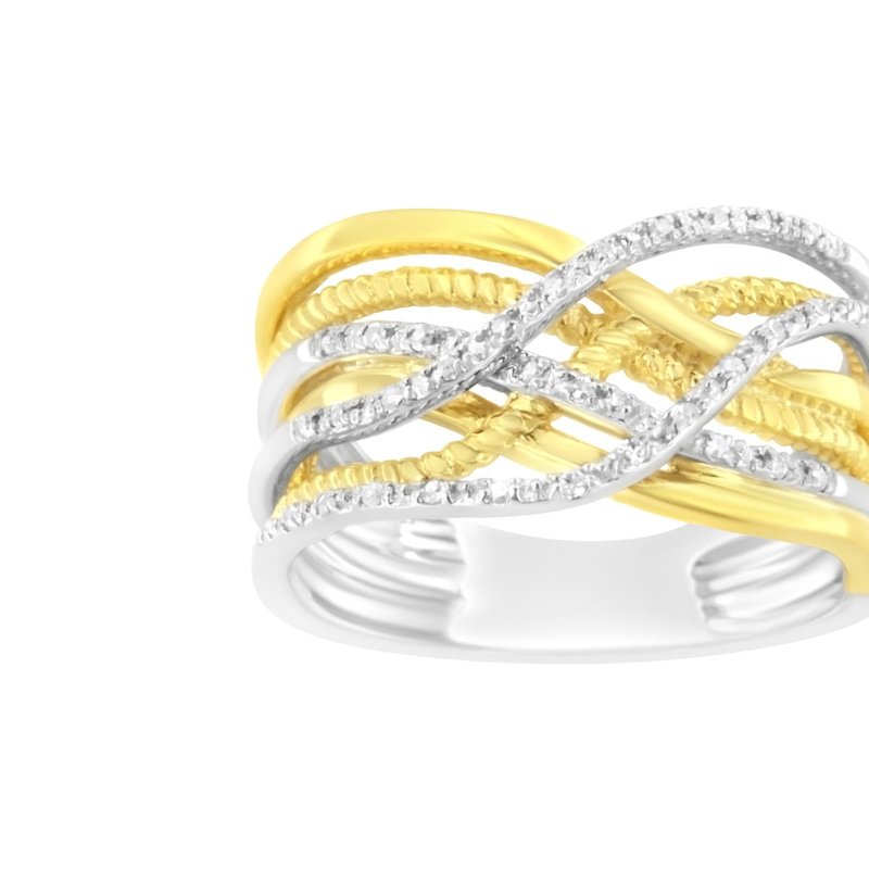 Haus Of Brilliance 10k White And Yellow Gold 1 1/10 Cttw Channel-set Diamond Bypass Band Ring