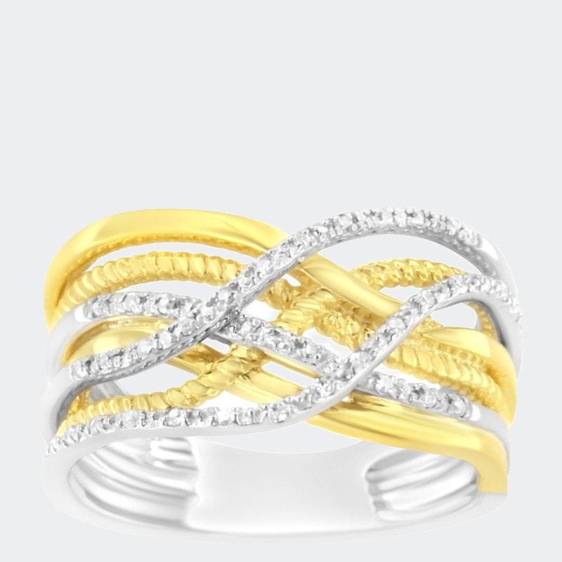 HAUS OF BRILLIANCE HAUS OF BRILLIANCE 10K WHITE AND YELLOW GOLD 1 1/10 CTTW CHANNEL-SET DIAMOND BYPASS BAND RING