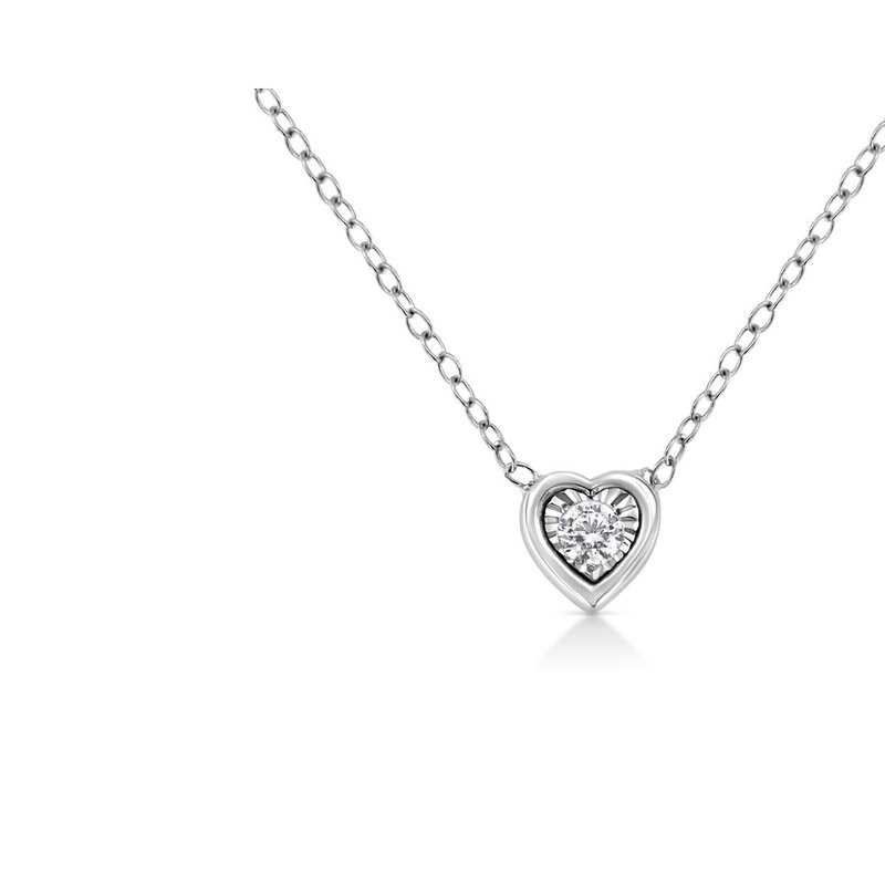 Haus Of Brilliance 10k White Gold 1/10 Cttw Miracle Set Round-cut Diamond Oval Shape 18" Pendant Necklace
