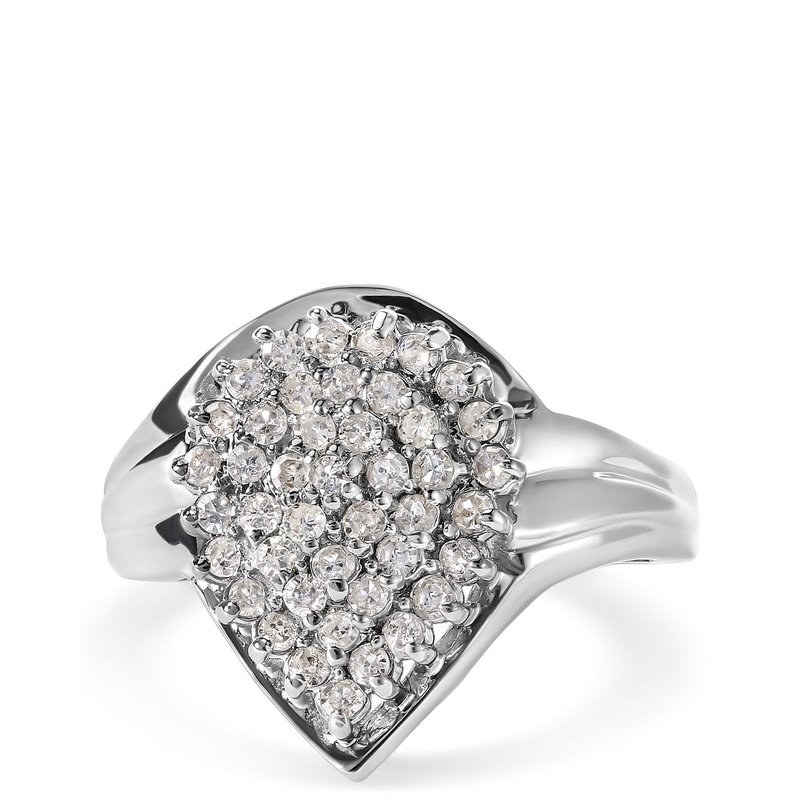 Haus Of Brilliance 10k White Gold 1/2 Cttw Diamond Pear Shaped Cluster Ring