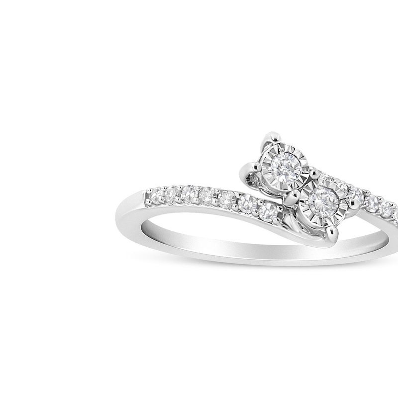 Haus Of Brilliance 10k White Gold 1/4 Cttw Miracle Set Round Cut Diamond Two-stone Ring