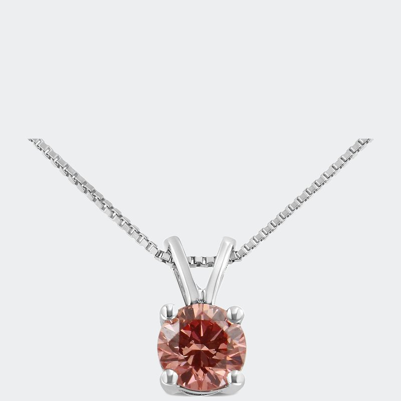 Haus Of Brilliance 10k White Gold 1/4 Cttw Round Brilliant Cut Lab Grown Diamond 4-prong Solitaire P In Red