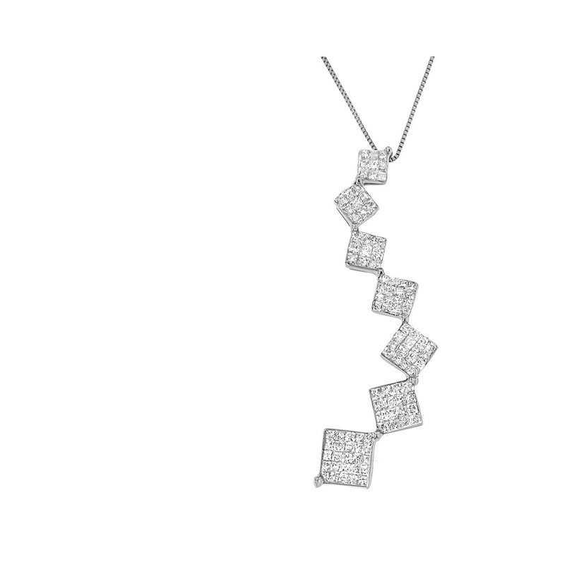 Haus Of Brilliance 10k White Gold 1 Cttw Diamond Snake Curved Pendant Necklace