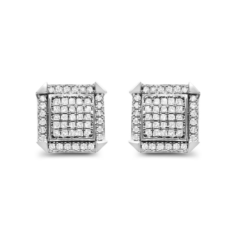 Haus Of Brilliance 10k White Gold 1.0 Cttw Diamond Composite With Halo Stud Earrings (h-i Color, I1-i2 Clarity)