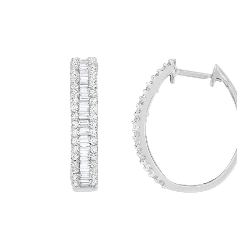 Shop Haus Of Brilliance 10k White Gold Diamond Hoop Earrings