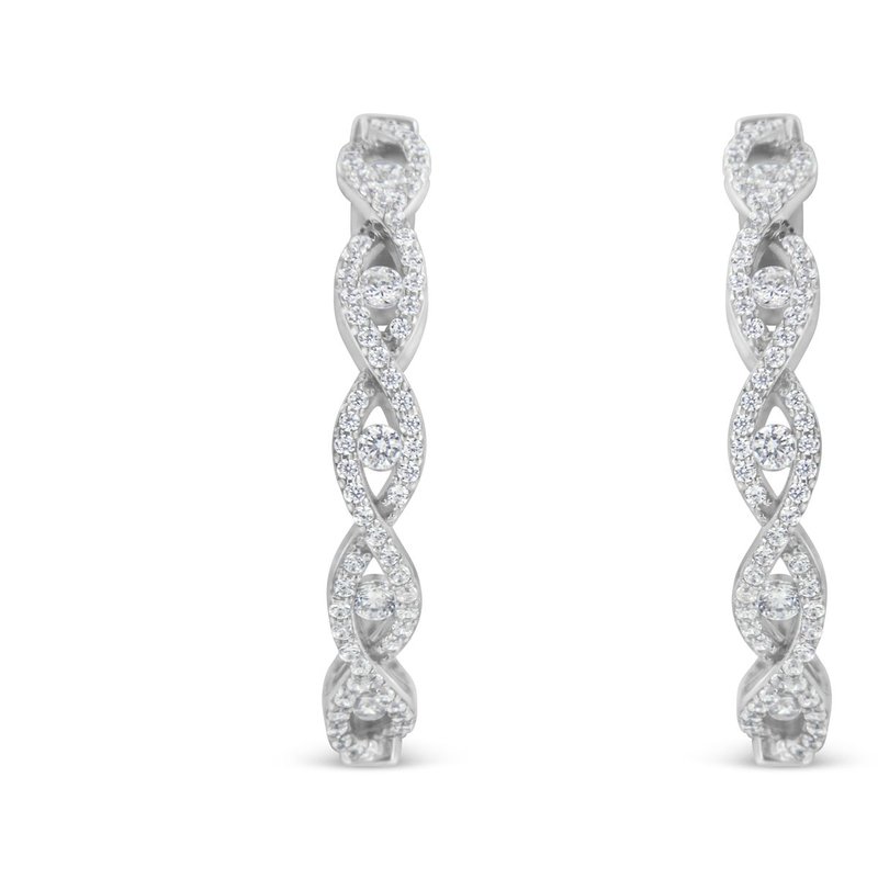 Haus Of Brilliance 10k White Gold Diamond Hoop Earrings