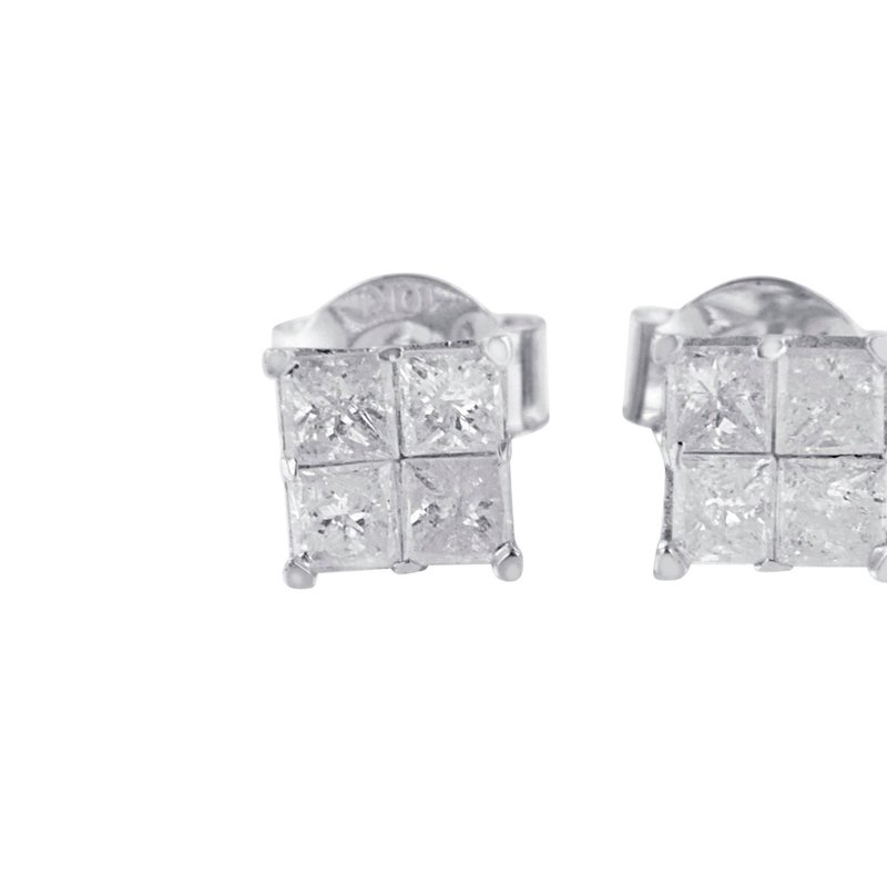Haus Of Brilliance 10k White Gold Diamond Stud Earrings