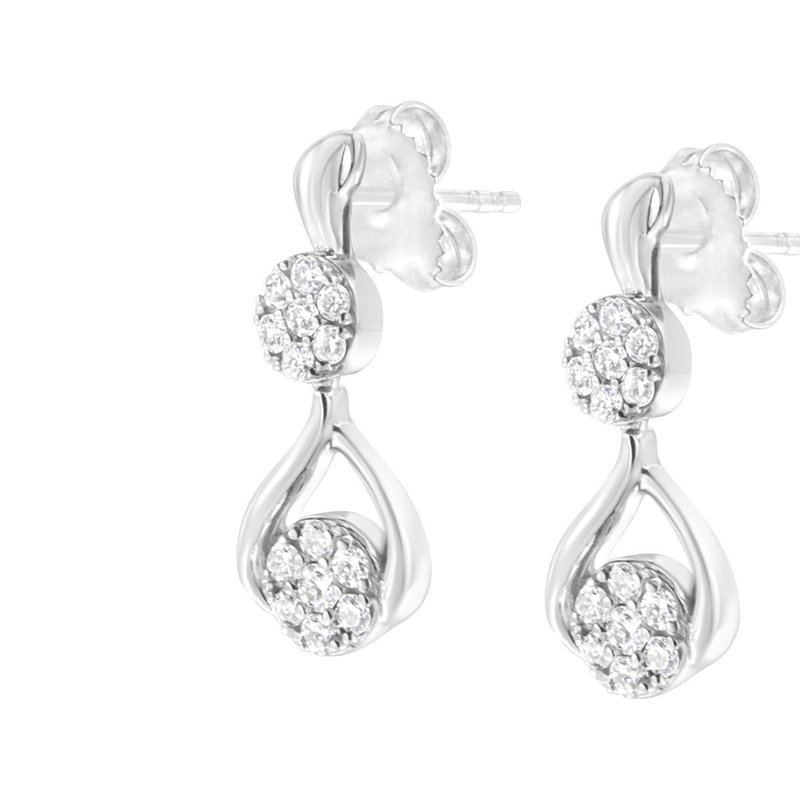 Shop Haus Of Brilliance 10k White Gold Plated Sterling Silver 1/2 Cttw Lab-grown Diamond Dangle Earring