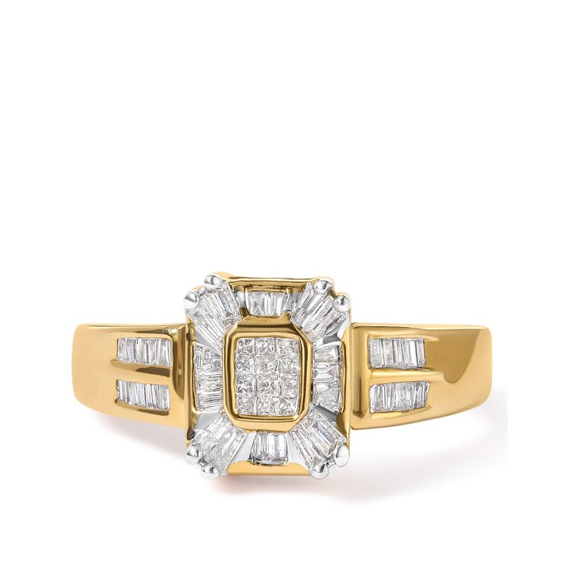 Haus Of Brilliance 10k Yellow Gold 1/2 Cttw Diamond Composite And Halo Ring