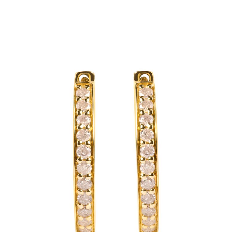 Haus Of Brilliance 10k Yellow Gold 1/2 Cttw Round-cut Diamond Hoop Earrings
