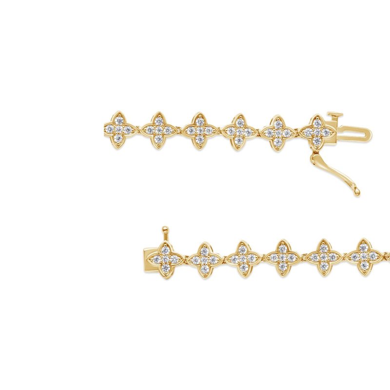 Shop Haus Of Brilliance 10k Yellow Gold 2.0 Cttw Round-cut Diamond 4 Leaf Clover Link Bracelet