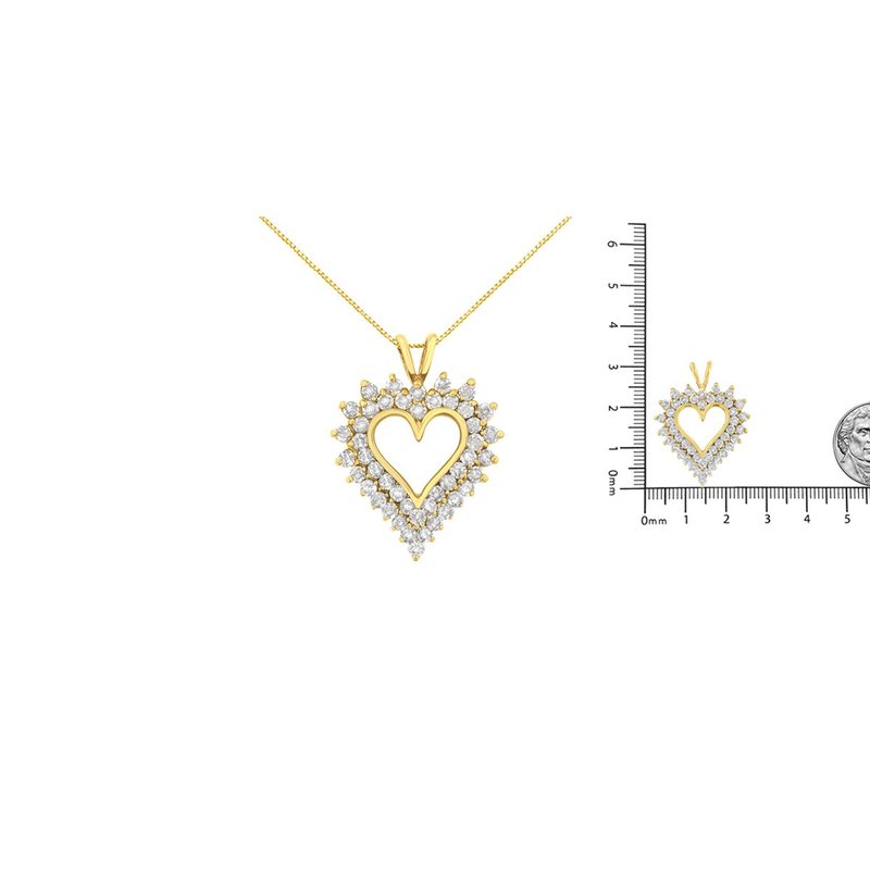 Shop Haus Of Brilliance 10k Yellow Gold 3.0 Cttw Brilliant-cut Diamond Open Heart 18" Pendant Necklace