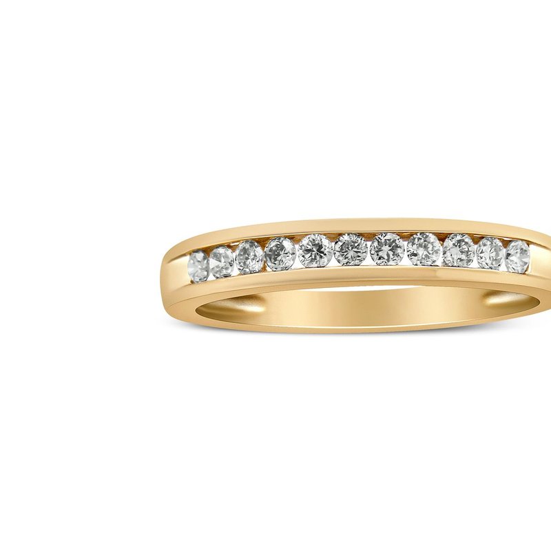 Haus Of Brilliance 10k Yellow Gold Over .925 Sterling Silver 1/5 Cttw Diamond Channel-set Stackable Band Ring